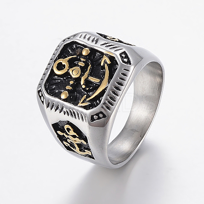 304 Stainless Steel Signet Rings for Men RJEW-H125-40SG-23mm-1