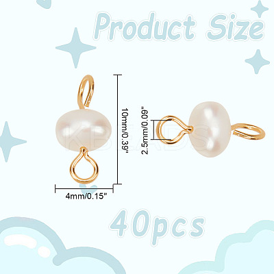 40Pcs Natural Cultured Freshwater Pearl Connector Charms FIND-AB00053-1