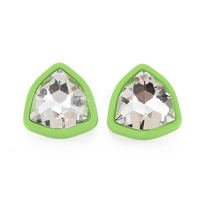 Crystal Rhinestone Triangle Stud Earrings with 925 Sterling Silver Pins for Women MACR-S275-036B-1
