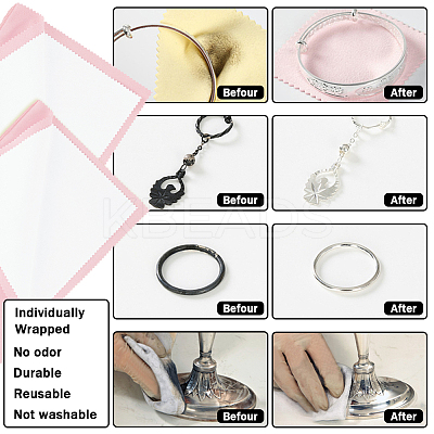 2Pcs 2 Style 4 Layers Silver Polishing Cloth TOOL-BBC0001-04B-1