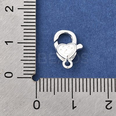 Heart Brass Lobster Claw Clasps KK-Z147-16S-1