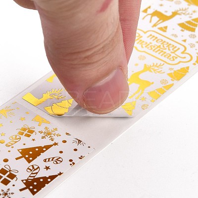 Christmas Themed Rectangle Roll Stickers DIY-B045-01A-1