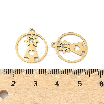 201 Stainless Steel Laser Cut Pendants STAS-P428-10G-03-1