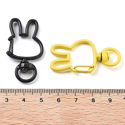 Spray Painted Eco-Friendly Alloy Swivel Snap Hook Clasps PALLOY-T090-05-NR-1