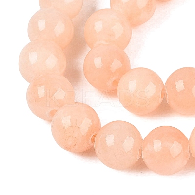 Natural Dyed Yellow Jade Gemstone Bead Strands G-R271-8mm-Y03-1