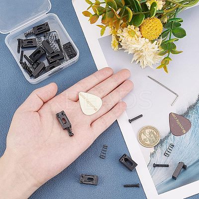 Alloy & Plastic Guitar Bridge Saddle with Spring Screws AJEW-FG0001-86-1