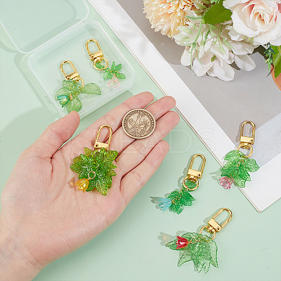 6Pcs Lily of the Valley Acrylic Pendant Decoration HJEW-DR00144-1