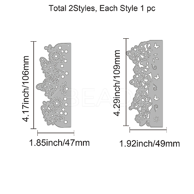 2Pcs 2 Style Carbon Steel Cutting Dies Stencils DIY-DM0003-34-1