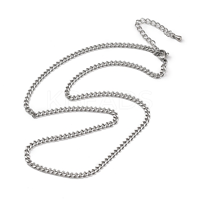 3.5MM 304 Stainless Steel Curb Chain Necklaces NJEW-T016-10P-1