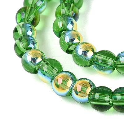 Electroplate Transparent Glass Beads Strands EGLA-Q132-4MM-A06-1