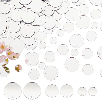 300pcs 3 style Flat Round Acrylic Mirror Sew on Rhinestone DIY-PH0013-83-1