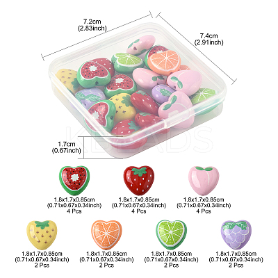 20Pcs 7 Styles Opaque Acrylic Beads MACR-FS0002-22-1
