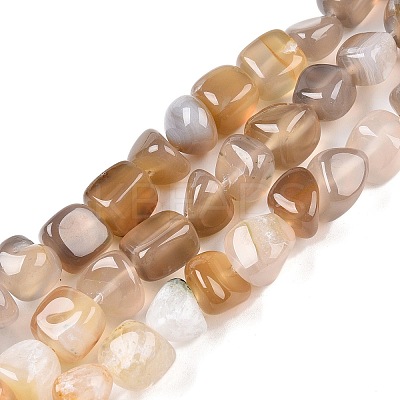 Natural Grey Agate Beads Strands G-N342-64-1