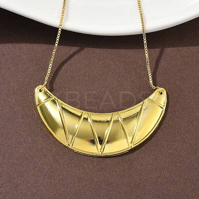 Brass Big Horn Pendant Box Chain Necklaces NJEW-L068-01G-1