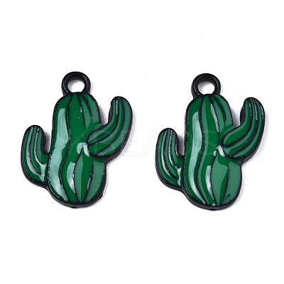 Rack Plating Alloy Enamel Spray Painted Pendants ENAM-T011-158-1