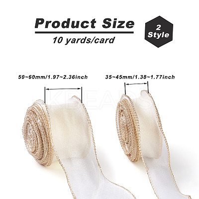 2 Cards 2 Style Organza Ribbon OCOR-YS0001-08B-1