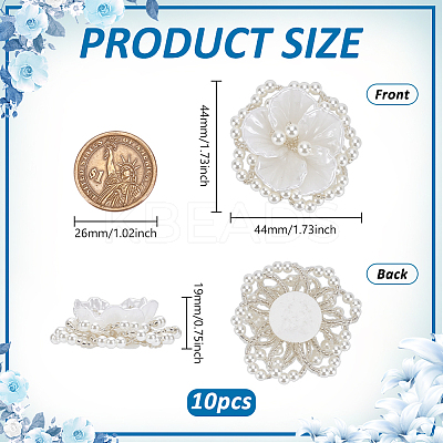10Pcs Non-woven Fabric & Acrylic & Glass Ornament Accessories DIY-GO0002-72-1