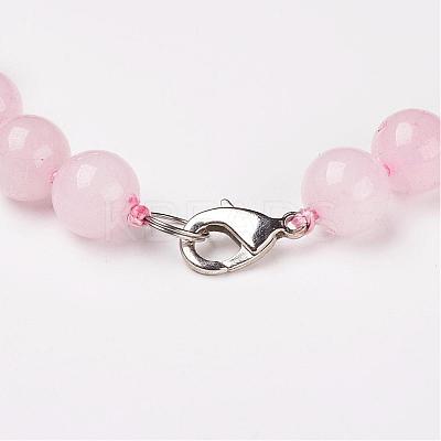Natural Rose Quartz Beads Necklaces NJEW-F138-8mm-05-1