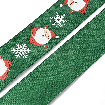 1 Roll Christmas Printed Polyester Grosgrain Ribbons OCOR-YW0001-05B-1