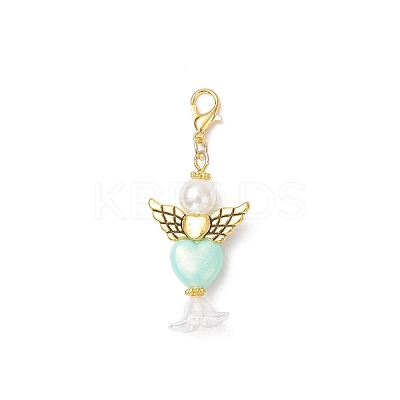 Heart Angel Acrylic Pendants Decorations HJEW-JM03779-02-1