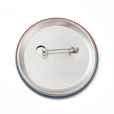 Independence Day Flat Round Tinplate Badge Pins LS-JEWB-G021-01A-1