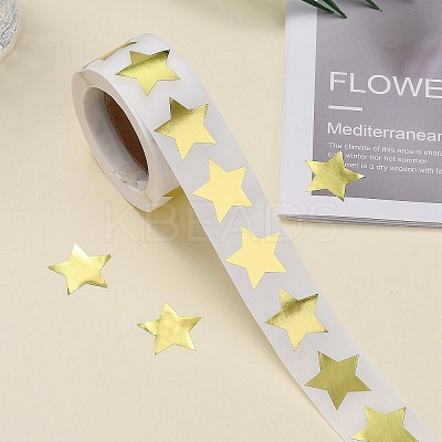 Metallic Foil Star Shape Paper Sticker Labels LS-DIY-E023-03-1