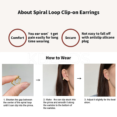 Brass Clip-on Earring Converters Findings LS-KK-D060-03G-02-1