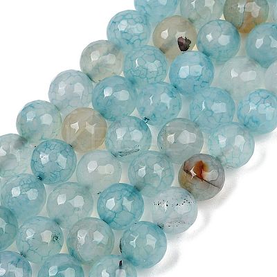 Natural Dragon Veins Agate(Dyed & Heated) Beads Strands G-M437-C01-01S-1