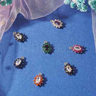 10Pcs Eco-Friendly Brass Micro Pave Cubic Zirconia Charms ZIRC-SZ0003-70-1