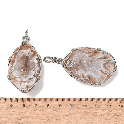 Natural Agate Big Pendants G-A282-06P-1