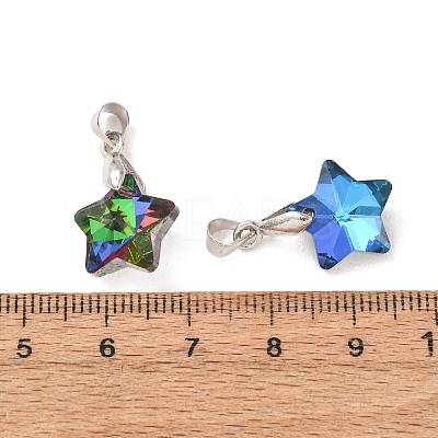 9Pcs Glass Beads Pendants PALLOY-JF03024-1