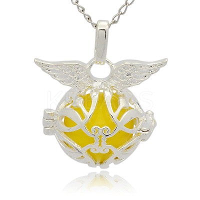 Silver Color Plated Brass Cage Pendants KK-J213-16S-1