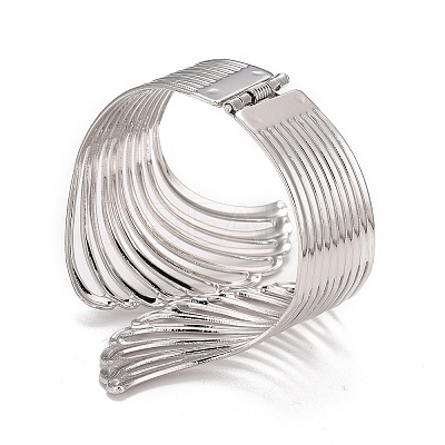 Alloy Hollow Wing Wrap Cuff Bangle LS-BJEW-K223-07P-1