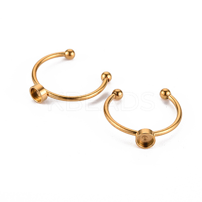 201 Stainless Steel Cuff Ring Findings STAS-S080-042A-G-1