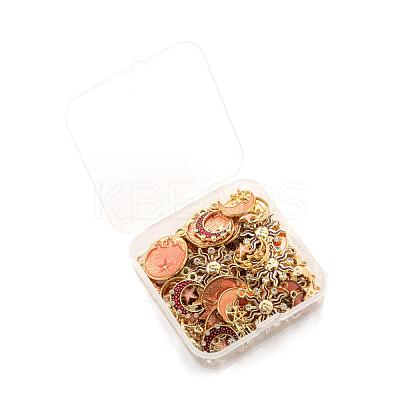 80Pcs 10 Style Celestial Alloy Enamel Pendants ENAM-LS0001-43-1