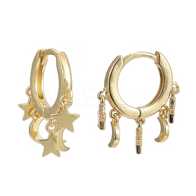 Brass Huggie Hoop Earrings EJEW-K083-44G-1