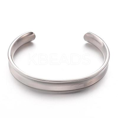 Tarnish Resistant 304 Stainless Steel Cuff Bangles BJEW-G478-P-1