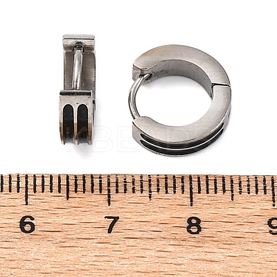 304 Stainless Steel with Enamel Hoop Earrings EJEW-M001-21C-P-1