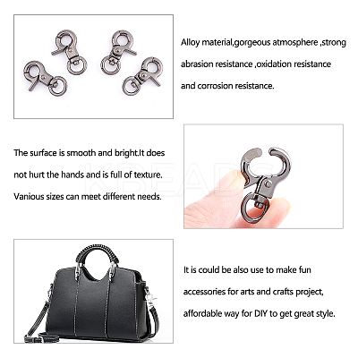Zinc Alloy Swivel Lobster Claw Clasps PALLOY-PH0001-01B-1