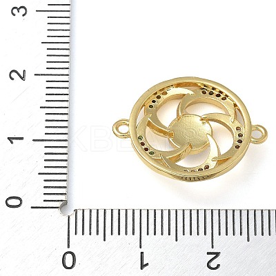 Rack Plating Brass Colorful Cubic Zirconia Vortex Connector Charms KK-K392-08G-02-1