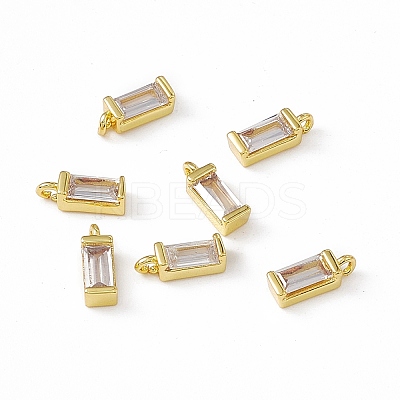 Rack Plating Brass Cubic Zirconia Charms KK-C007-21G-1