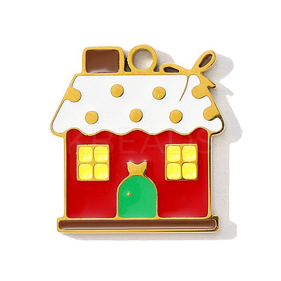 304 Stainless Steel Enamel Pendants STAS-OY001-55G-1