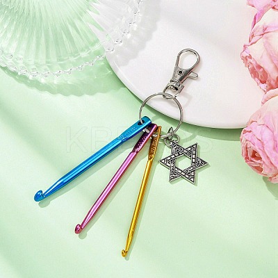 Aluminum Crochet Hooks & Alloy Pendant Decorations KEYC-JKC01417-02-1