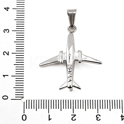Airplane 304 Stainless Steel Pendants STAS-M121-10P-1