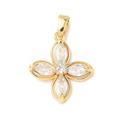 Brass Micro Pave Cubic Zirconia Pendants KK-D357-14B-G-1