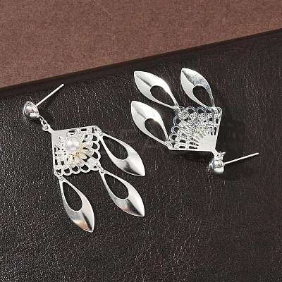 Electroplated Brass Chandelier Earrings EJEW-Z129-17S-1