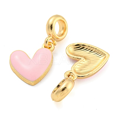 Rack Plating Alloy Enamel Heart European Dangle Charms FIND-B034-20G-01-1