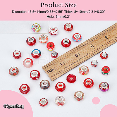 Acrylic & Resin & Polymer Clay Rhinestone European Beads FPDL-NB0001-05-1