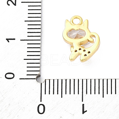 Brass Micro Pave Cubic Zirconia Charms KK-A240-16G-1
