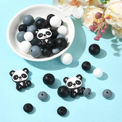 40Pcs 10 Styles Silicone Beads SIL-FS0001-27B-1